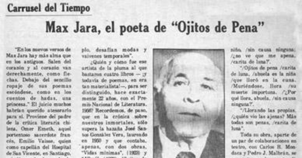 Max Jara, el poeta de Ojitos de pena