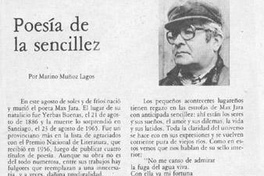 Poesía de la sencillez