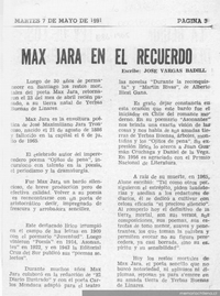 Max Jara en el recuerdo