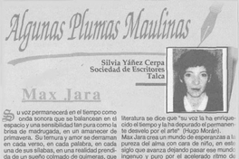 Algunas plumas maulinas :  Max Jara