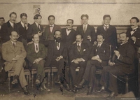 Fernando Santiván junto a destacados creadores nacionales, 1918