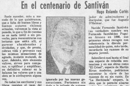 En el centenario de Santiván