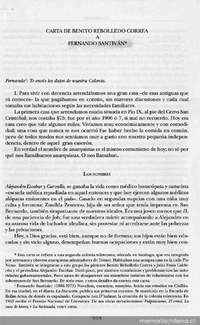 Carta de Benito Rebolledo Correa a Fernando Santiván