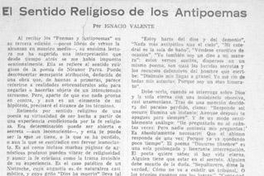 El sentido religioso de los antipoemas