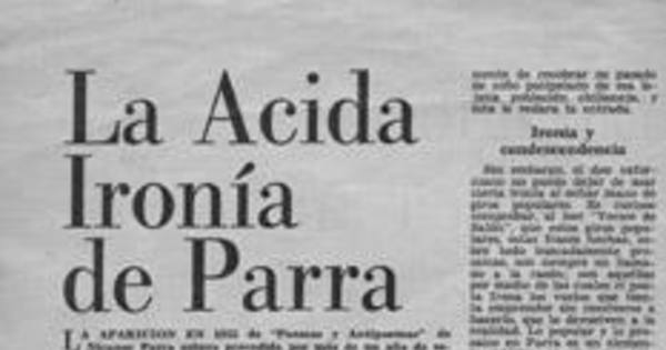 La ácida ironía de Parra