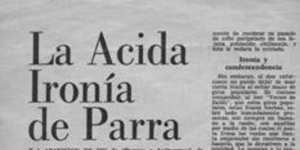 La ácida ironía de Parra