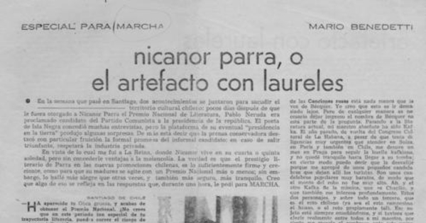 Nicanor Parra, o el artefacto con laureles