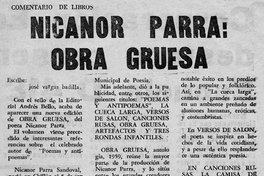 Nicanor Parra : Obra gruesa