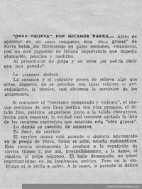 Obra gruesa, por Nicanor Parra