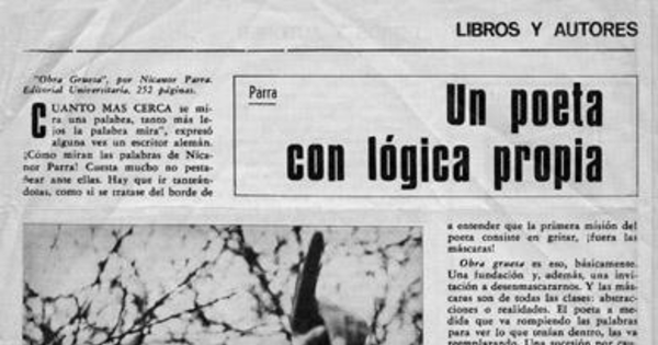 Parra : un poeta con lógica propia