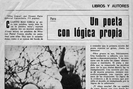 Parra : un poeta con lógica propia