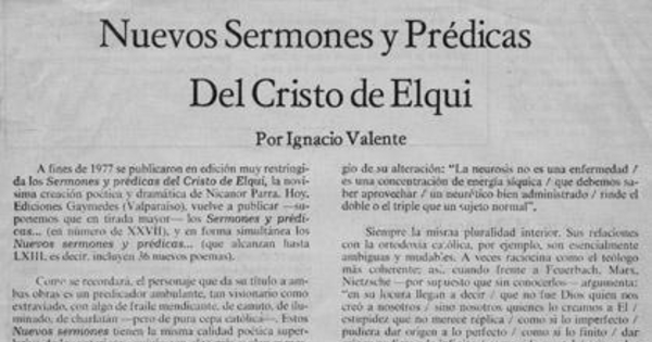 Nuevos sermones y prédicas del Cristo de Elqui