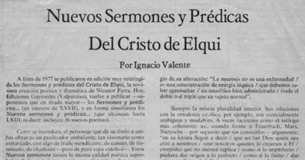 Nuevos sermones y prédicas del Cristo de Elqui