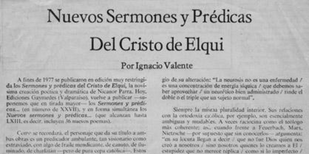 Nuevos sermones y prédicas del Cristo de Elqui