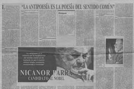 La antipoesía es la poesía del sentido común