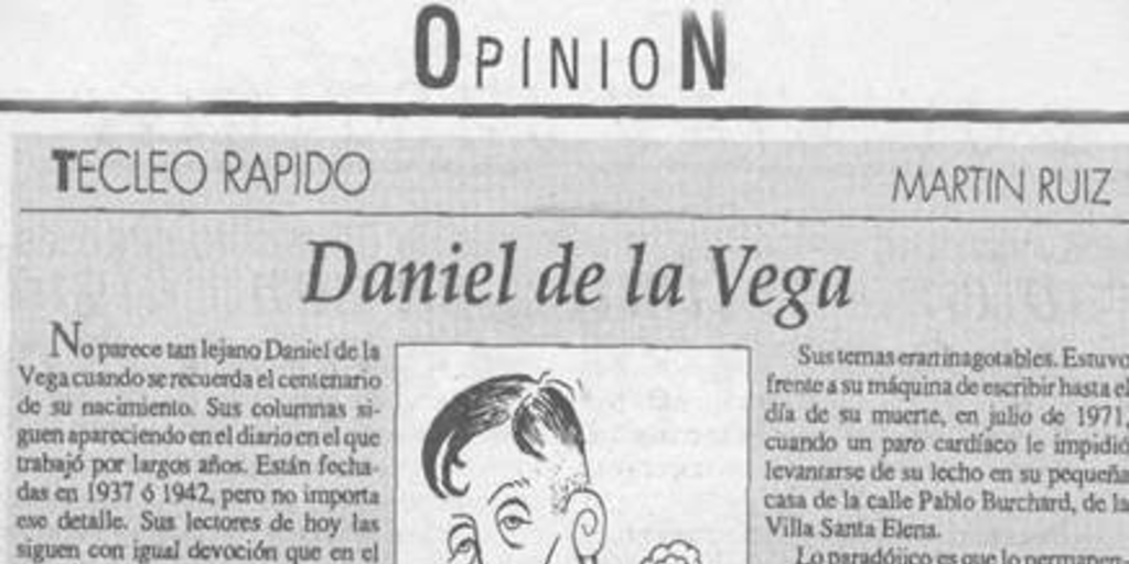 Tecleo rápido : Daniel de la Vega