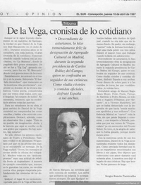 De la Vega, cronista de lo cotidiano