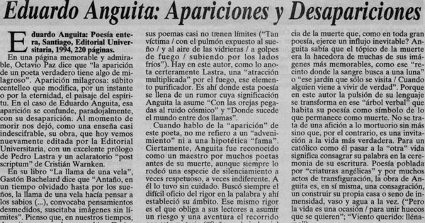 Eduardo Anguita : apariciones y desapariciones