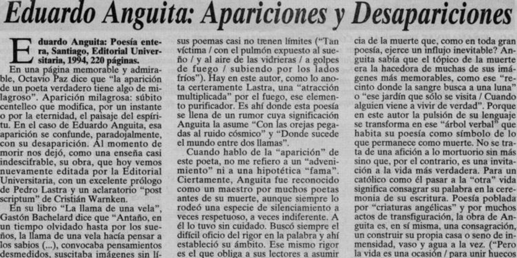 Eduardo Anguita : apariciones y desapariciones