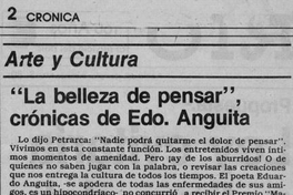 La belleza de pensar, crónicas de Edo. Anguita