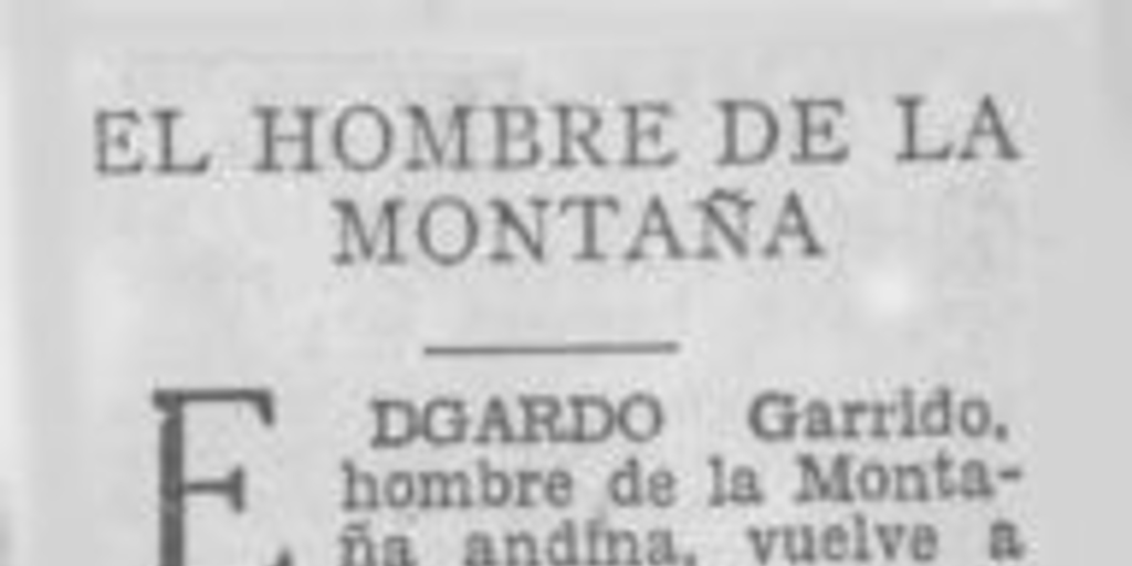 El hombre en la montaña