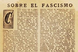 Sobre el fascismo