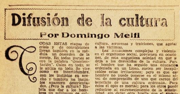 Difusión de la cultura