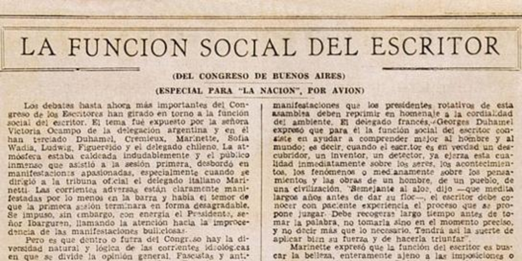 La función social del escritor