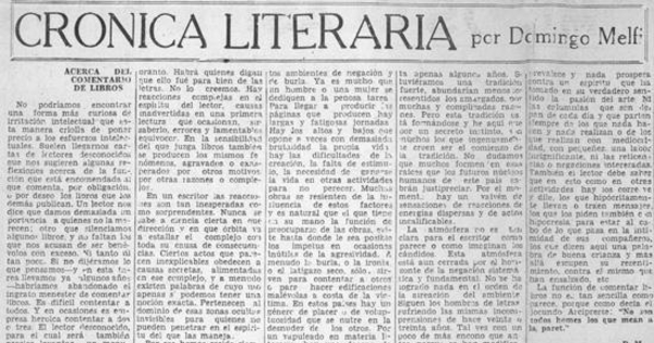 Acerca del comentario de libros