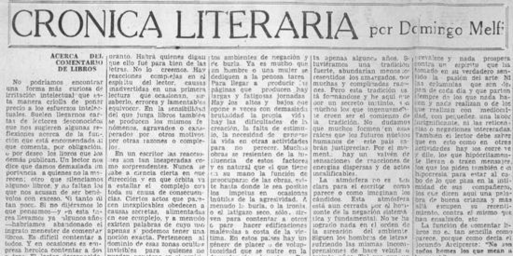 Acerca del comentario de libros