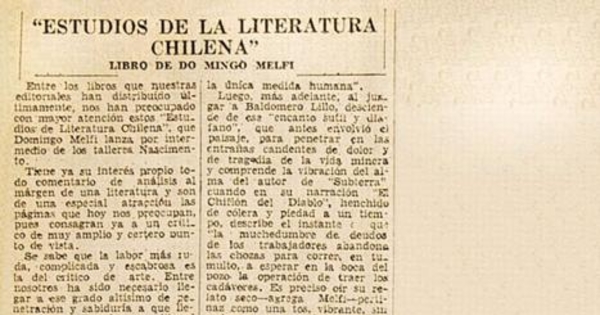 Estudios de la literatura chilena