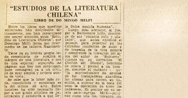 Estudios de la literatura chilena