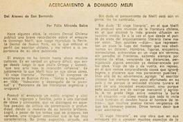 Acercamiento a Domingo Melfi