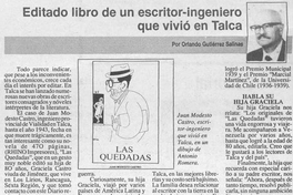 Editado libro de un escritor-ingeniero que vivió en Talca