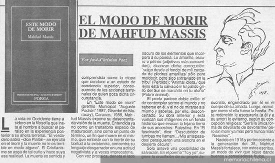 El modo de morir de Mahfud Massis