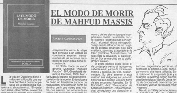 El modo de morir de Mahfud Massis