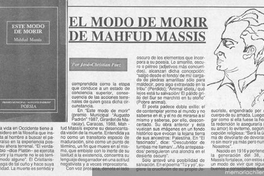 El modo de morir de Mahfud Massis