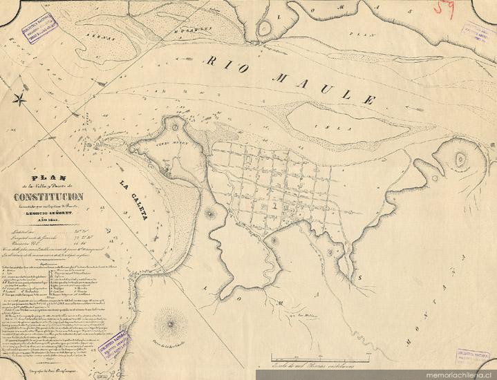 Plan de la Villa y Puerto de Constitución, 1844