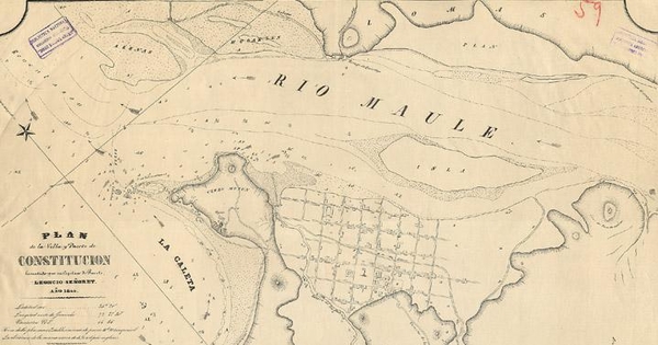 Plan de la Villa y Puerto de Constitución, 1844