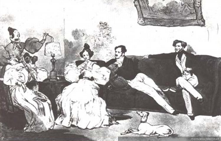 Tertulia en la casa del coronel Eduardo Gutike Talca, 1836