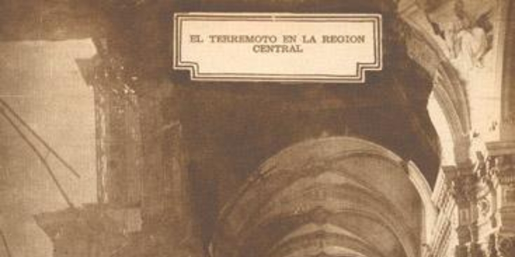 Terremoto de Talca el 1 de diciembre de 1928 : interior de la Catedral de Talca, la que habrá de ser demolida