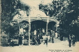 Terremoto de Talca el 1 de diciembre de 1928 : correo instalado en la Plaza de Armas