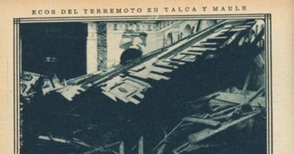 Terremoto de Talca el 1 de diciembre de 1928 : interior Iglesia Parroquial de Linares