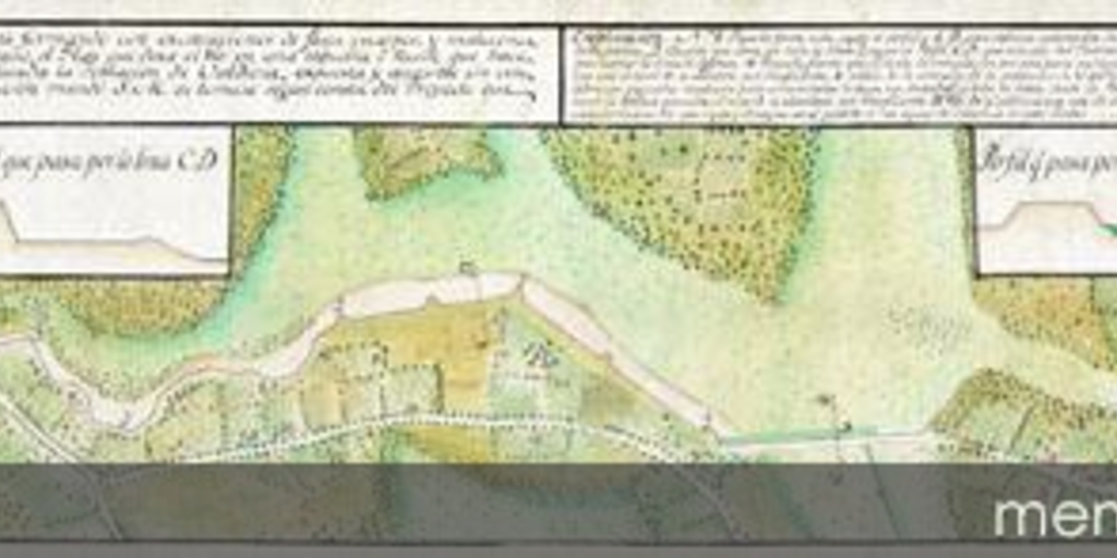 Plano y perfiles de la línea de defensa de Valdivia, construido según el proyecto aprobado por el Rey en el año 1767