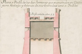 Plano y perfil de los dos torreones de Valdivia, 10 de abril de 1774