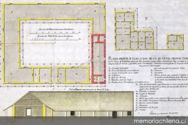 Plano perfil y elevacion de un cuartel proyectado en la plaza de Valdivia capaz de 700 hombres unido al que actualmente hay...