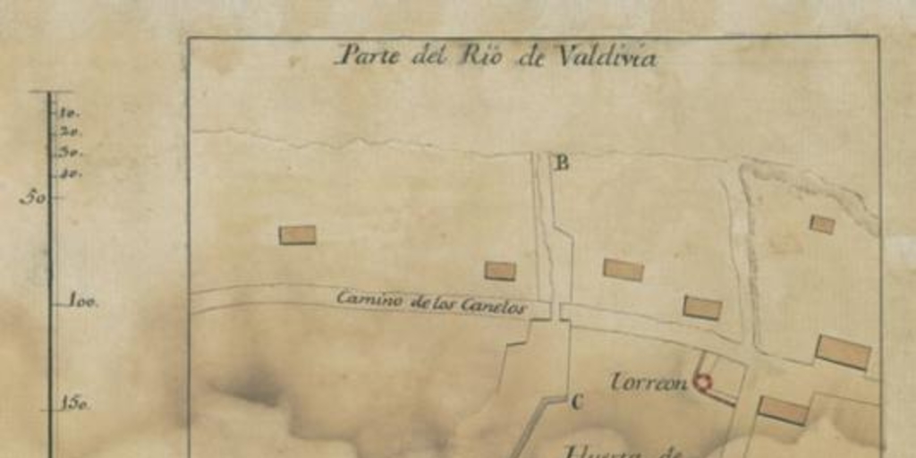 Sector de la Misión Franciscana de Valdivia. Torreón y Huertas, 19 de noviembre, 1802