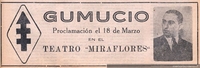 Gumucio : proclamación el 18 de marzo en el Teatro Miraflores