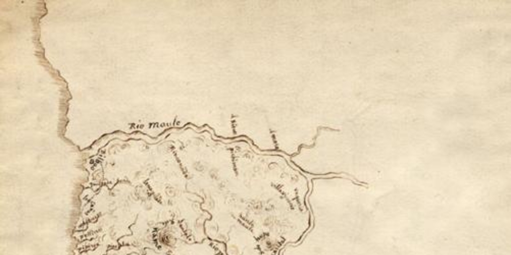 Croquis de la zona comprendida entre los ríos Maule e Itata, hacia 1840
