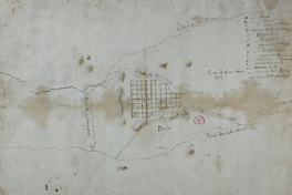 Plano de la ciudad de Chillán indicando las posiciones militares en 1813